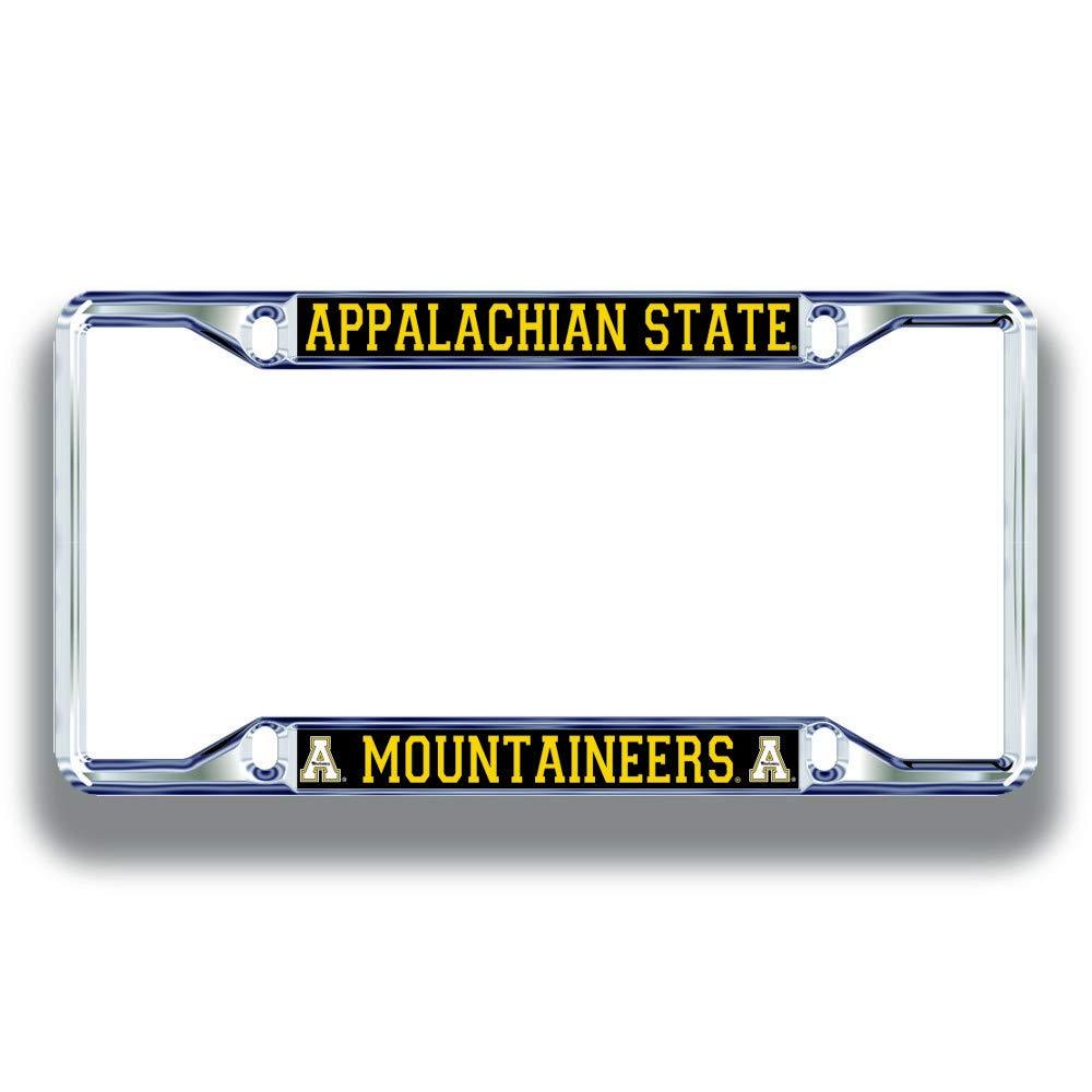 NCAA License Plate Frame Silver Appalachian State Mountaineers Silver One Size - BeesActive Australia