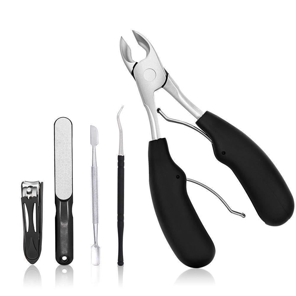 Large Nail Clippers For Thick Nails, Fingernail Ingrown Toenail Clippers Set, Size 5 inch Sharp Heavy Duty Professional Podiatrist Toe Nail Scissors Trimming Clippers for Men Women Adult Seniors - BeesActive Australia