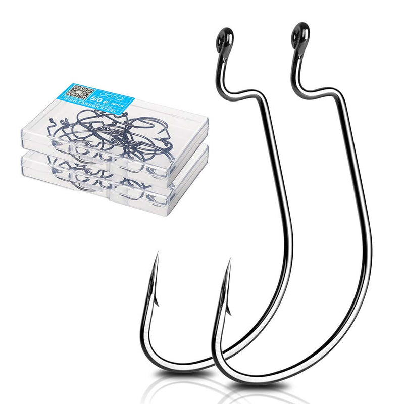 DONQL Extra Wide Gap Worm Hooks with Box Black Chrome Size 4, Pack of 20 - BeesActive Australia