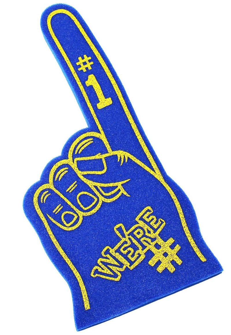 [AUSTRALIA] - Astek 18 Inch We're Number 1 Finger Team Color Cheerleading Foam Hand Pompom for Sports Blue and Gold 