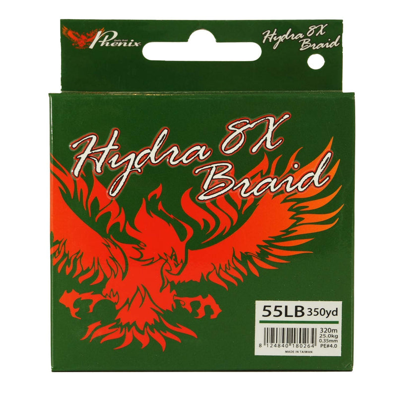 Phenix Hydra 8X Braided Fishing line Spectra 55lb 350yd Green - BeesActive Australia