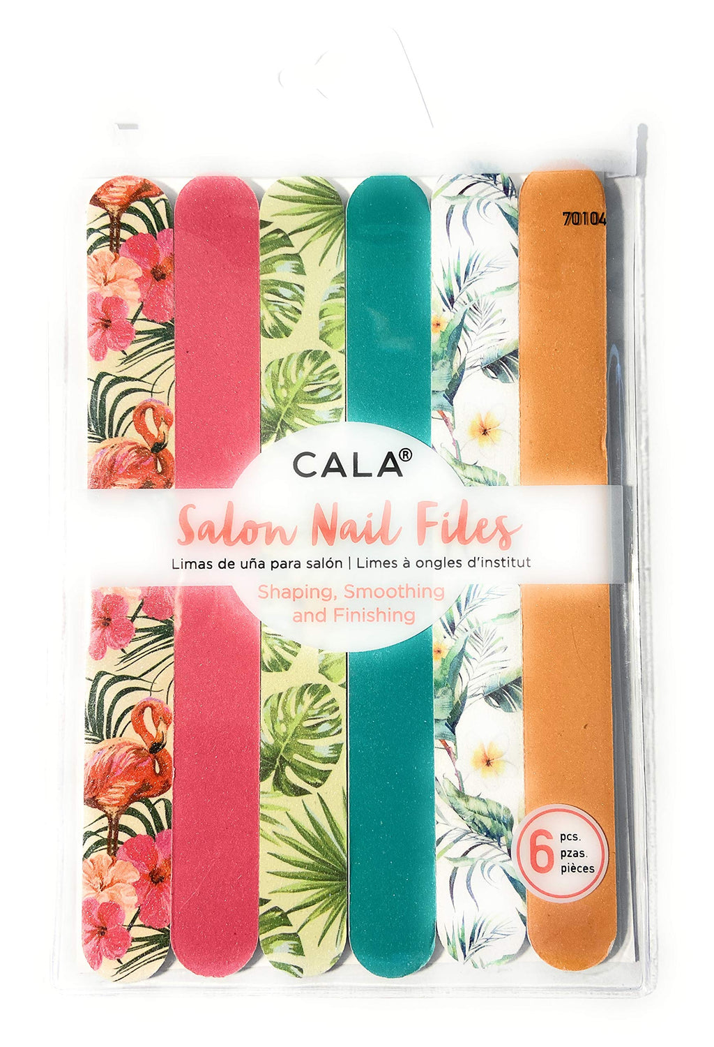 Cala Flamingo & palm nail files 6 count, 6 Count - BeesActive Australia