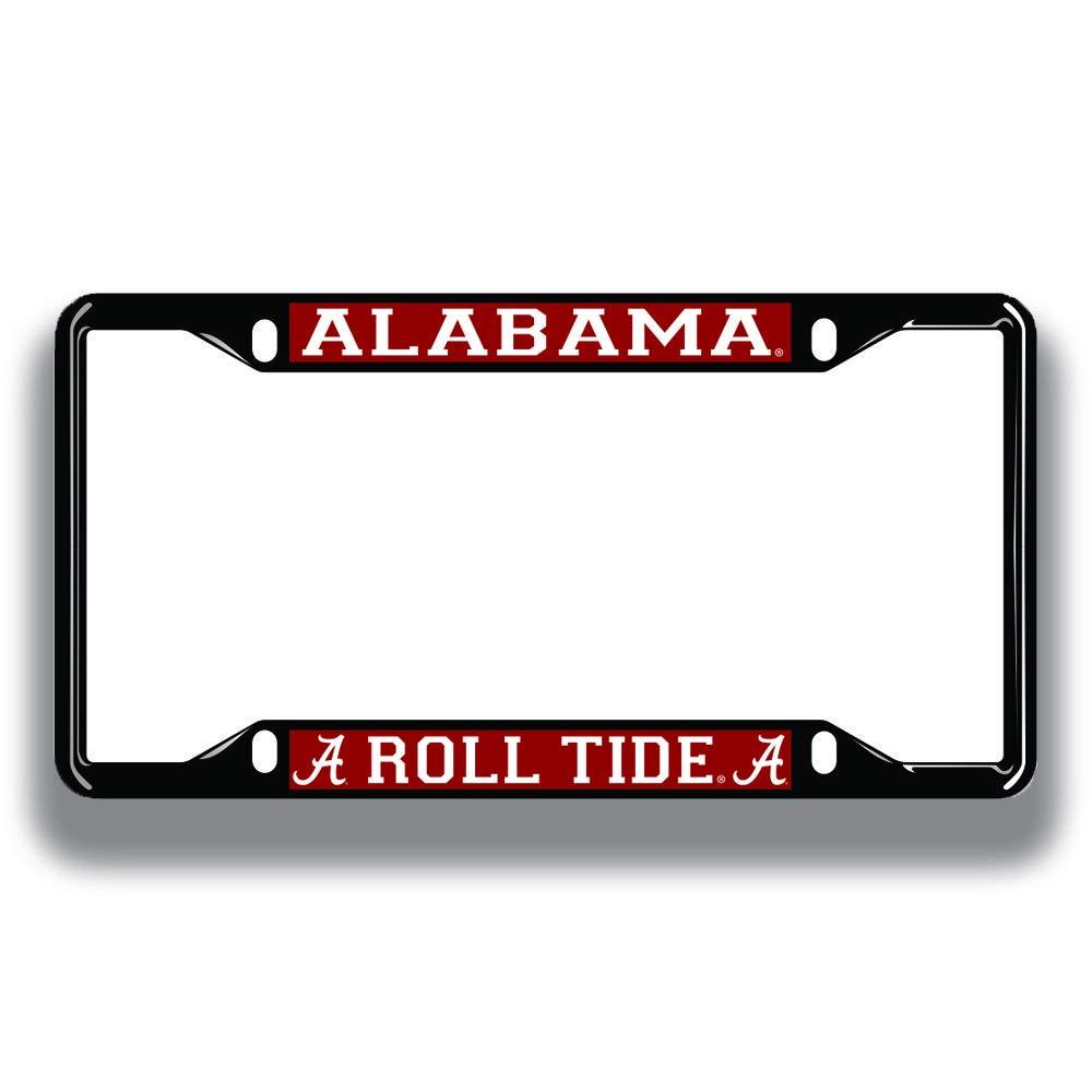 Elite Fan Shop NCAA License Plate Frame Black Alabama Crimson Tide Black One Size - BeesActive Australia