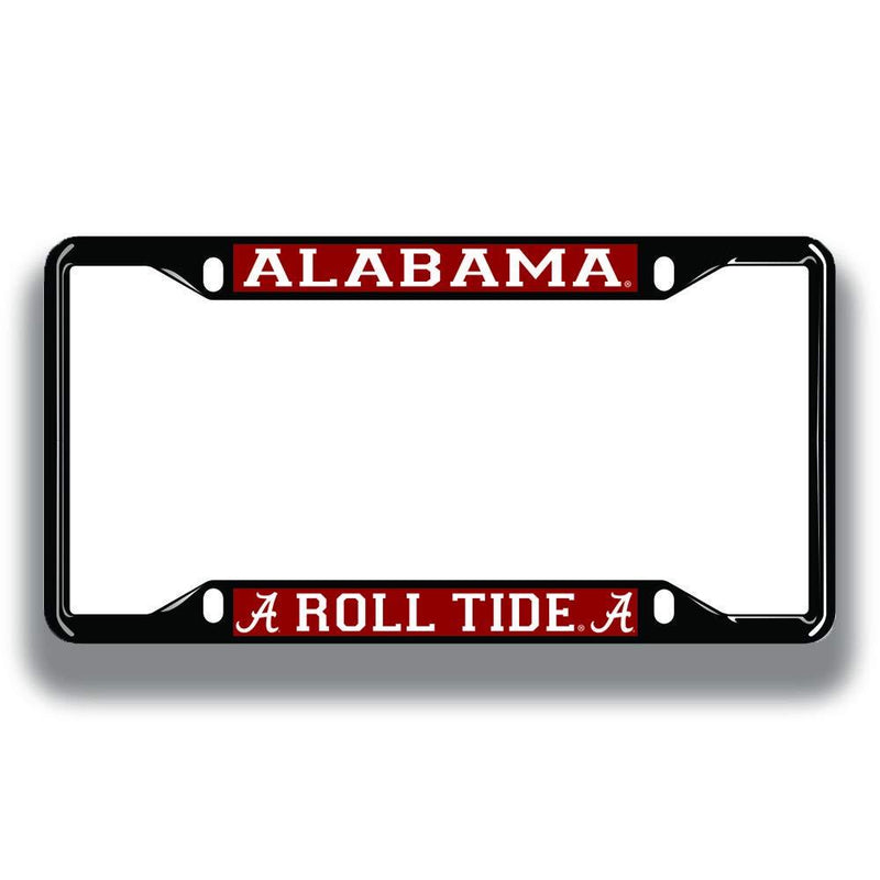 Elite Fan Shop NCAA License Plate Frame Black Alabama Crimson Tide Black One Size - BeesActive Australia