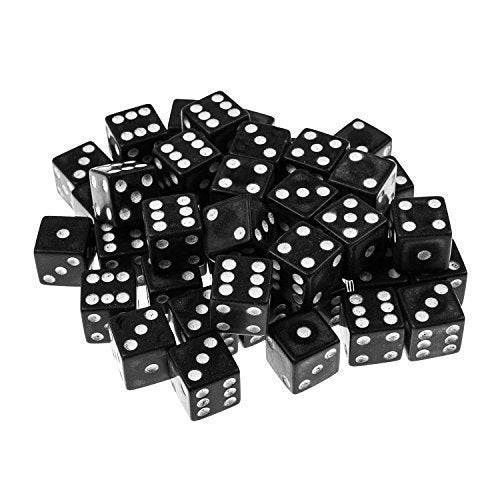 Handy Basics 100 Pack Standard Game Dice 16mm (Black) Black - BeesActive Australia