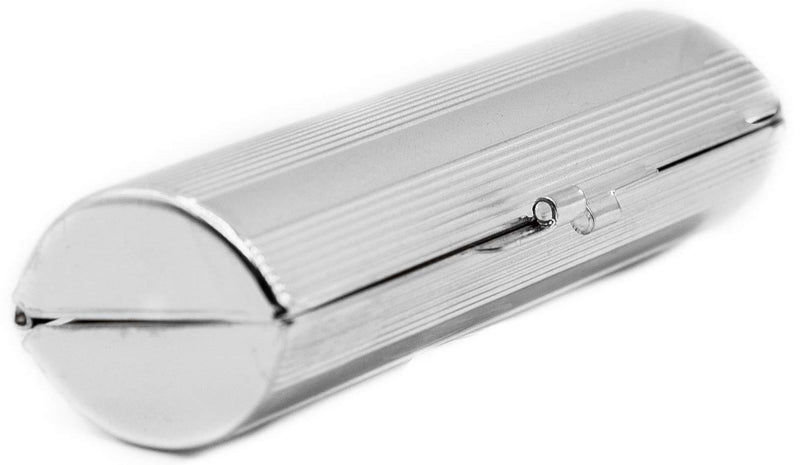 Silver Lines Rounded Chrome-Plated Lipstick Case Silver Lines - BeesActive Australia