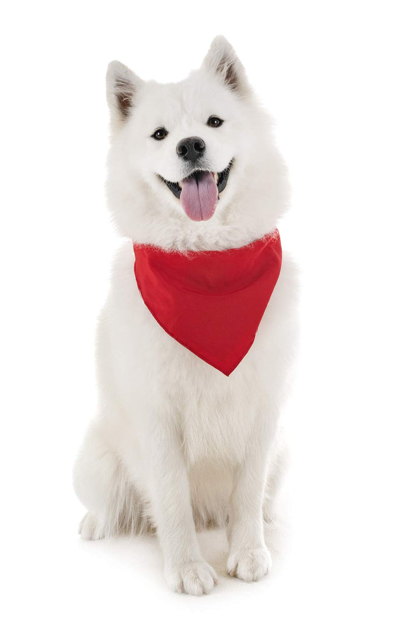 Mechaly Dog Plain Bandanas - 2 Pack - Scarf Triangle Bibs for Small, Medium and Red - BeesActive Australia