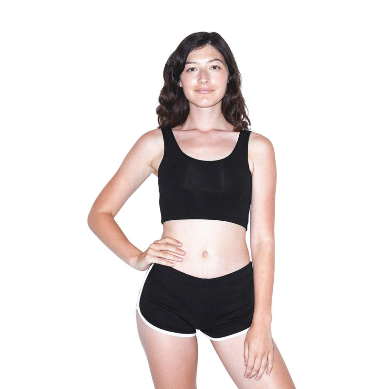 [AUSTRALIA] - American Apparel Women's Interlock Running Short Small Black/White 