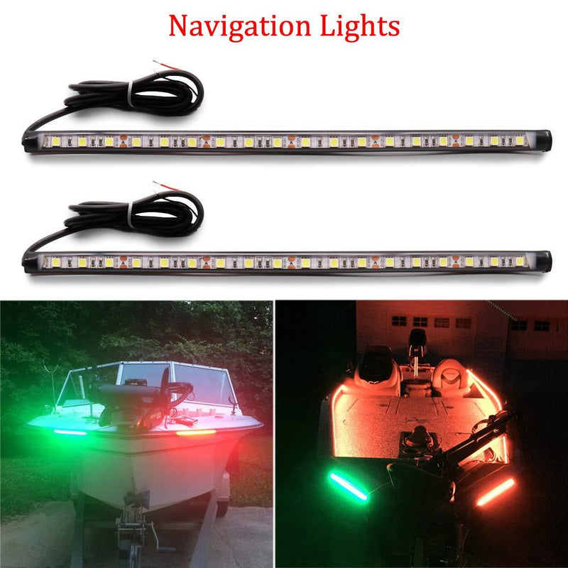 [AUSTRALIA] - Botepon Led Navigation Lights, Boat Red and Green Bow Lights, Boat Stern Lights, Marine Led Lights, IP67 Waterproof for Pontoon Boat Dinghy Kayak Yacht Bass Boat 