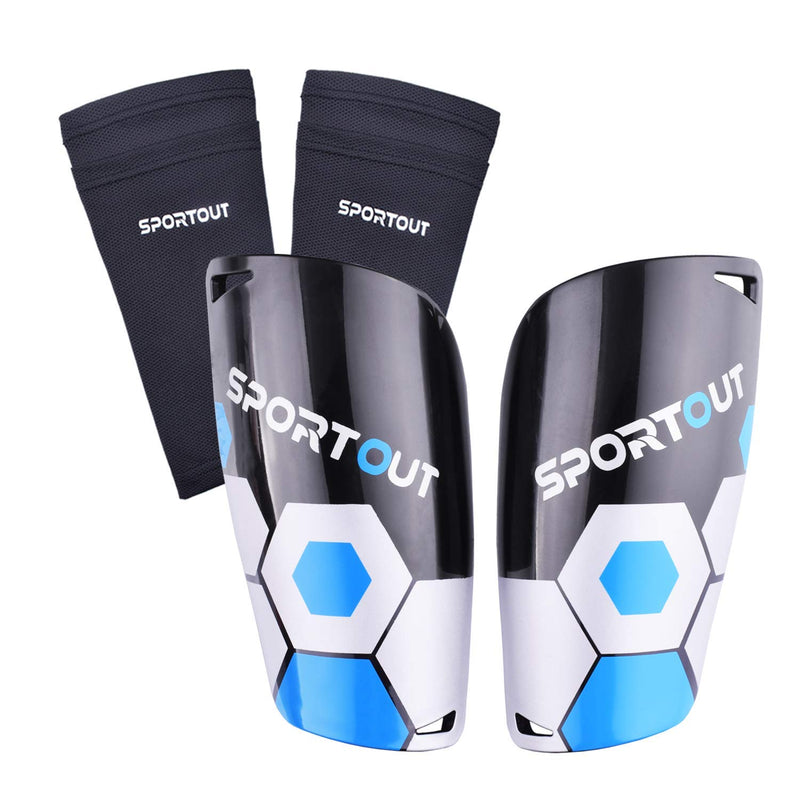 Sportout Adult Youth Kids Soccer Shin Guards,Comprehensive Protection for Your Leg, with Cushioned Ankle Protection to Prevent Injuries Blue X-Large - BeesActive Australia