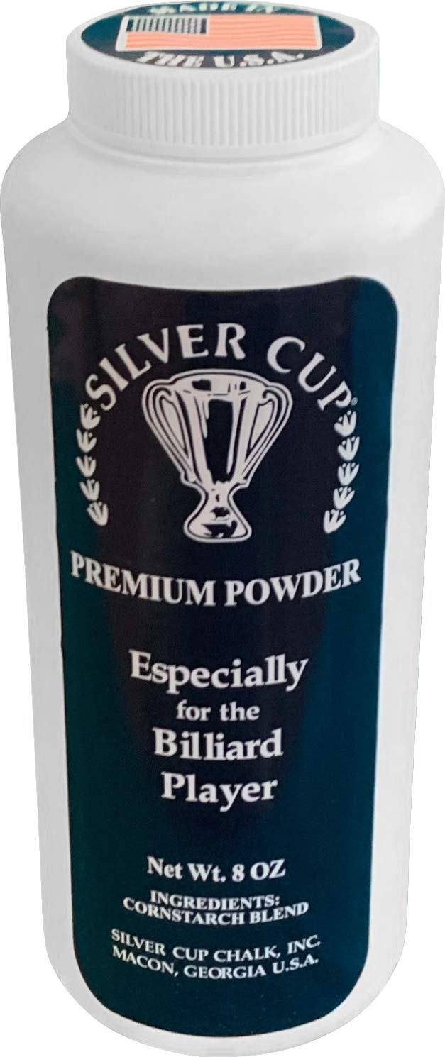[AUSTRALIA] - Silver Cup Billiard/Pool Premium Powder Hand Chalk, 8 Ounce Shaker Bottle 