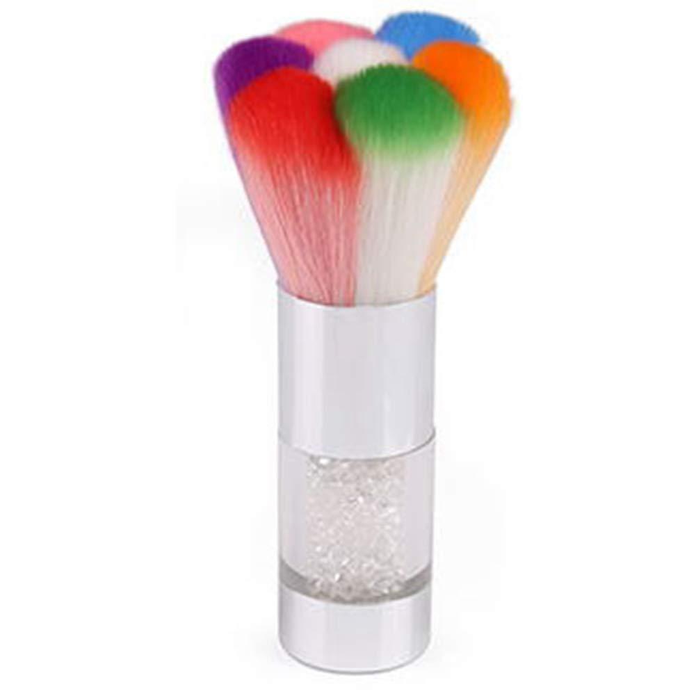 Nail Brush Nails Dust Cleaner Acrylic Colorful Makeup Brushes With Diamond Cleaning Dust Brushes Art Nail Tools (Silver) Silver - BeesActive Australia