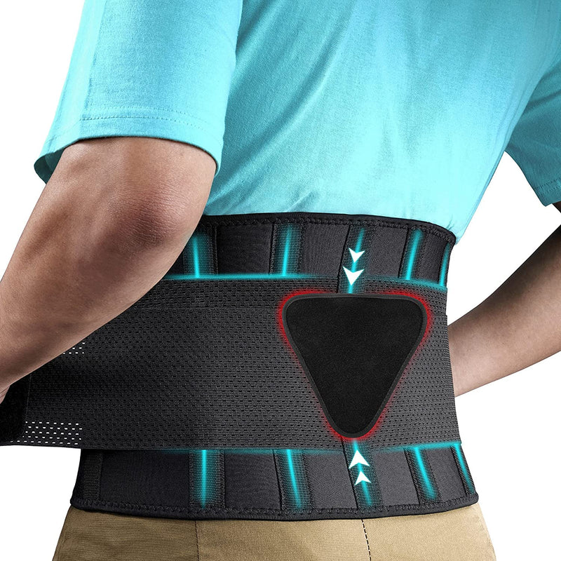 FEATOL Back Brace for Lower Back Pain, Back Support Belt for Women & Men, Breathable Lower Back Brace with Lumbar Pad, Lower Back Pain Relief for Herniated Disc, Sciatica, Large Size/ X Large Size (Waist :30''-38.6'') Black Large/X-Large (Pack of 1) - BeesActive Australia