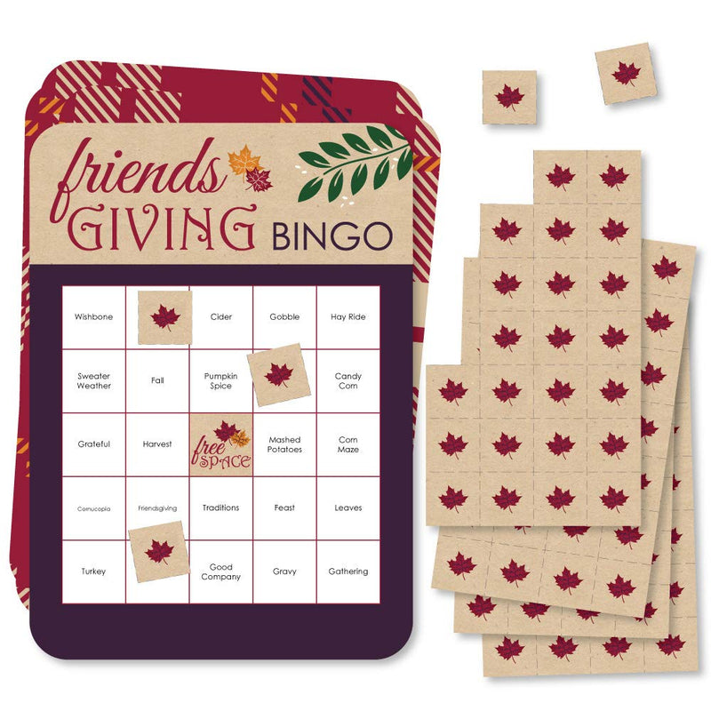 Big Dot of Happiness Friends Thanksgiving Feast - Bingo Cards and Markers - Friendsgiving Party Bingo Game - Set of 18 - BeesActive Australia