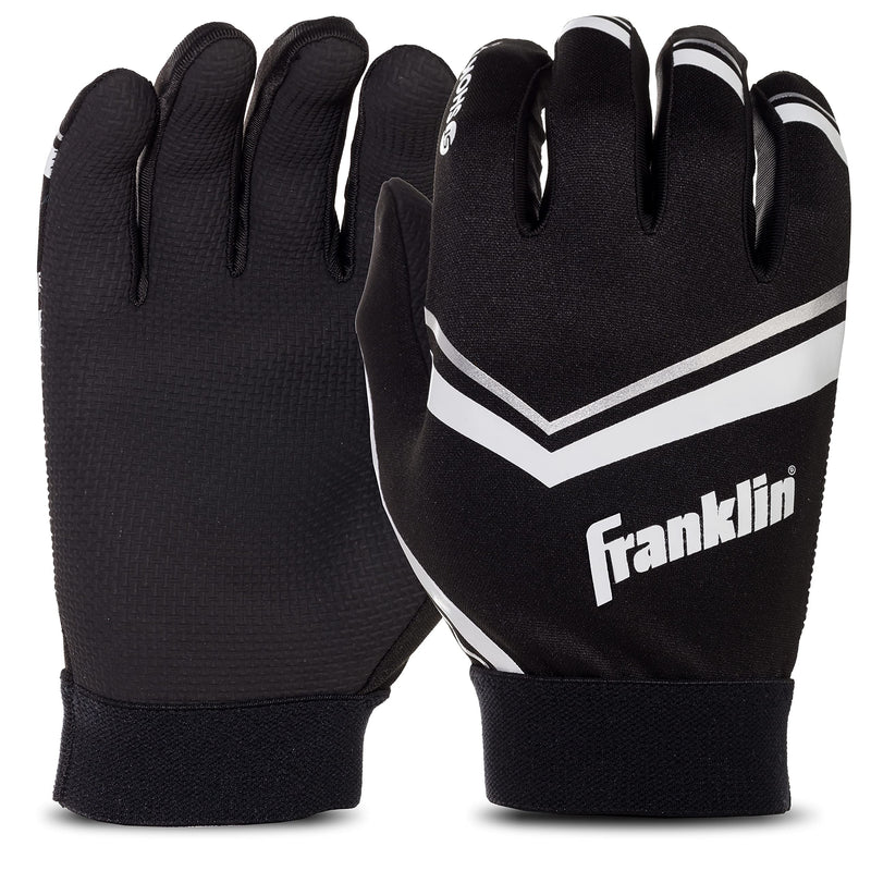 Franklin Sports Youth Football Receiver Gloves - Shoktak Youth Gloves - Kids Football Receiver Gloves - High Grip Football Gloves for Kids Youth Large Black/White - BeesActive Australia