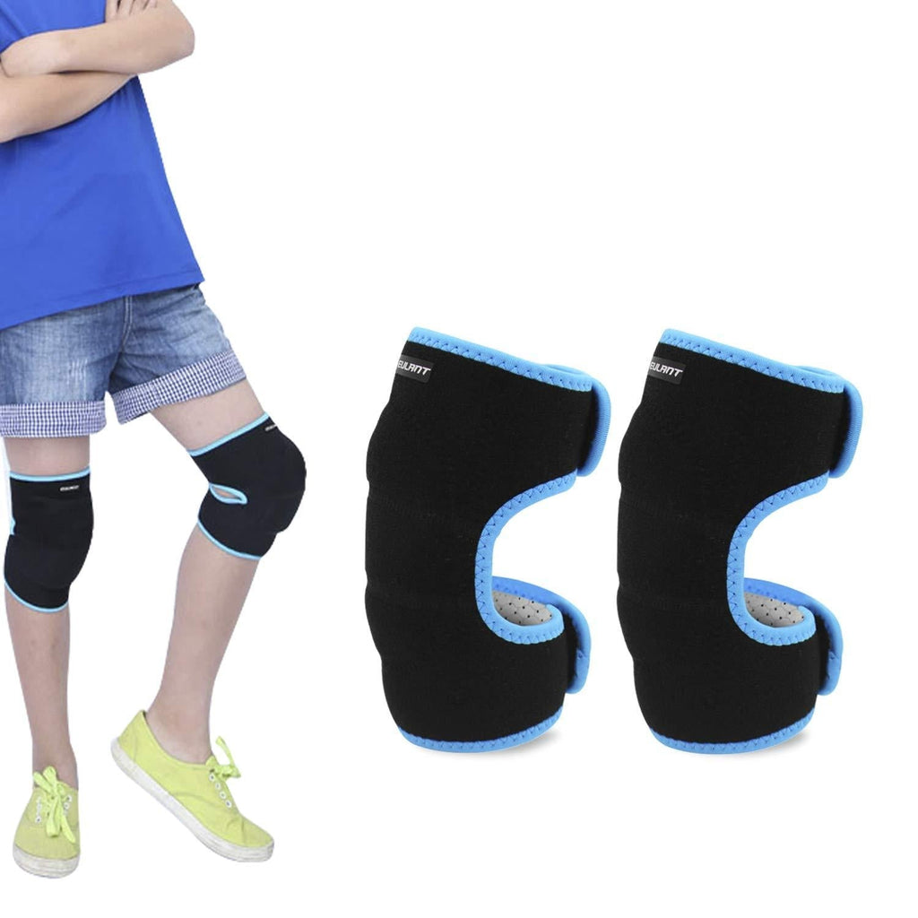 [AUSTRALIA] - Sborter Protective Knee Pads for Children, Soft Adjustable Kids Elbow Pads with Thick Sponge, Protect The Knee & Elbow, 1 Pair Kneepad-Blue M 