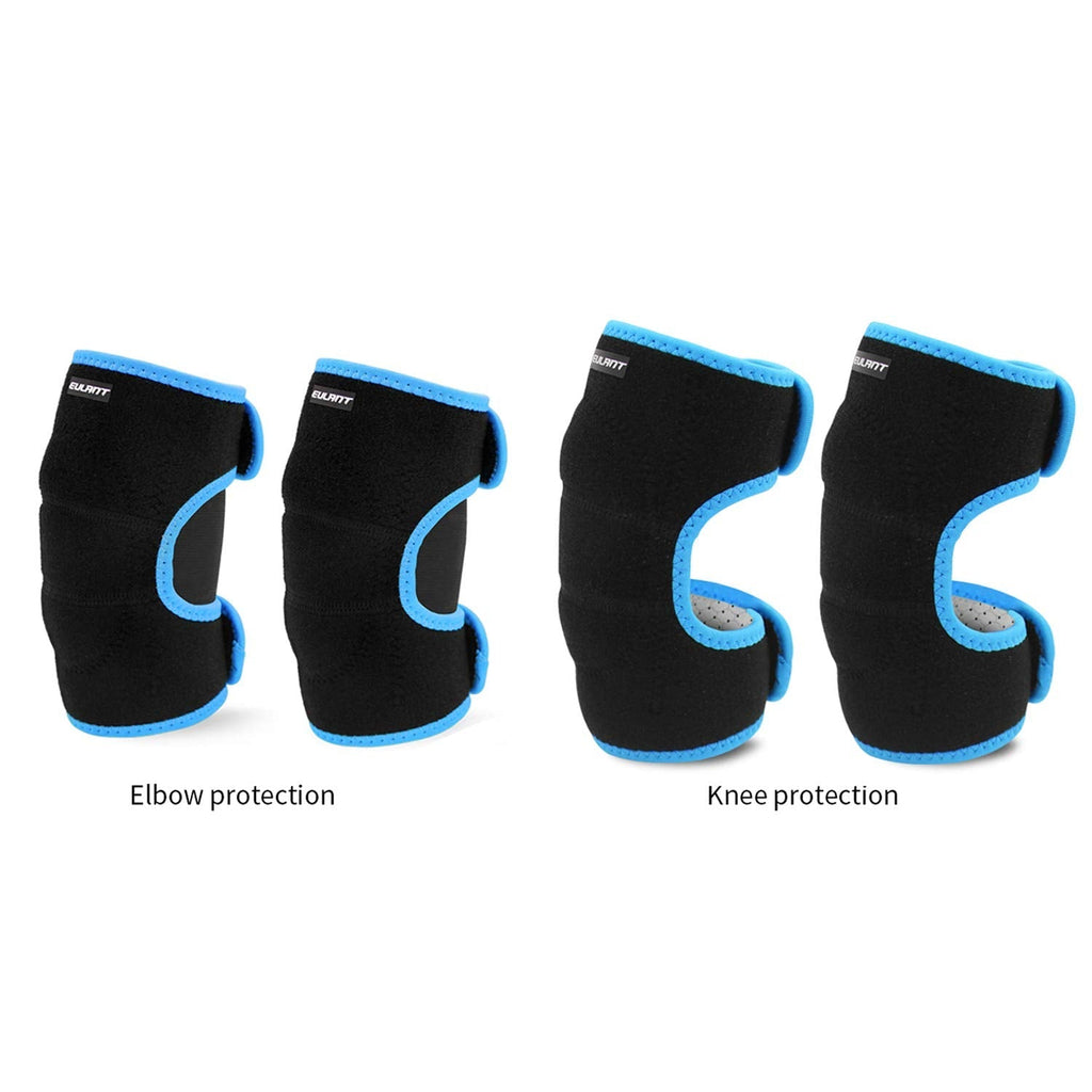 Sborter Adjustable Soft Elbow Pads and Knee Pads for Kids, Child Protective Pad Sets for Bicycle Roller Skating Basketball Football Volleyball Dancing Kneeling Blue M - BeesActive Australia