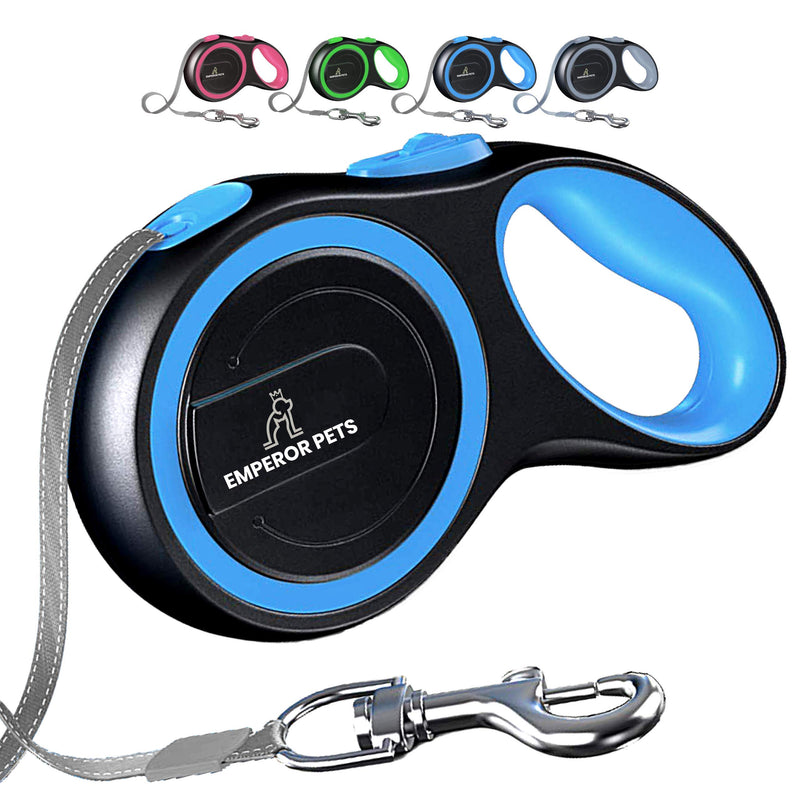 Emperor Pets 26 ft Retractable Dog Leash Large Dogs - Up to 110lb, Heavy Duty Dog Leash Retractable, Dog Leashes for Large Breed Dogs, Grey Dog Leash Large Dogs, Dog Leashes for Medium Dogs 26 ft. / 8m Blue - BeesActive Australia