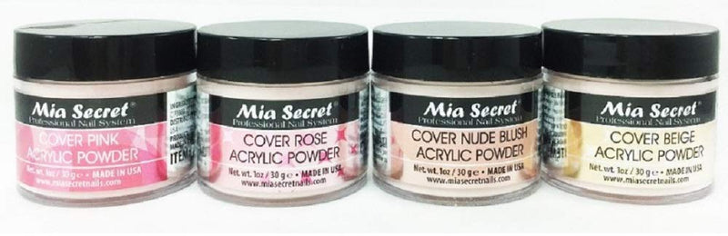 Mia Secret Cover Acrylic Powder 4 Pc Set - 1 oz Beige/Nude/Pink/Rose - BeesActive Australia