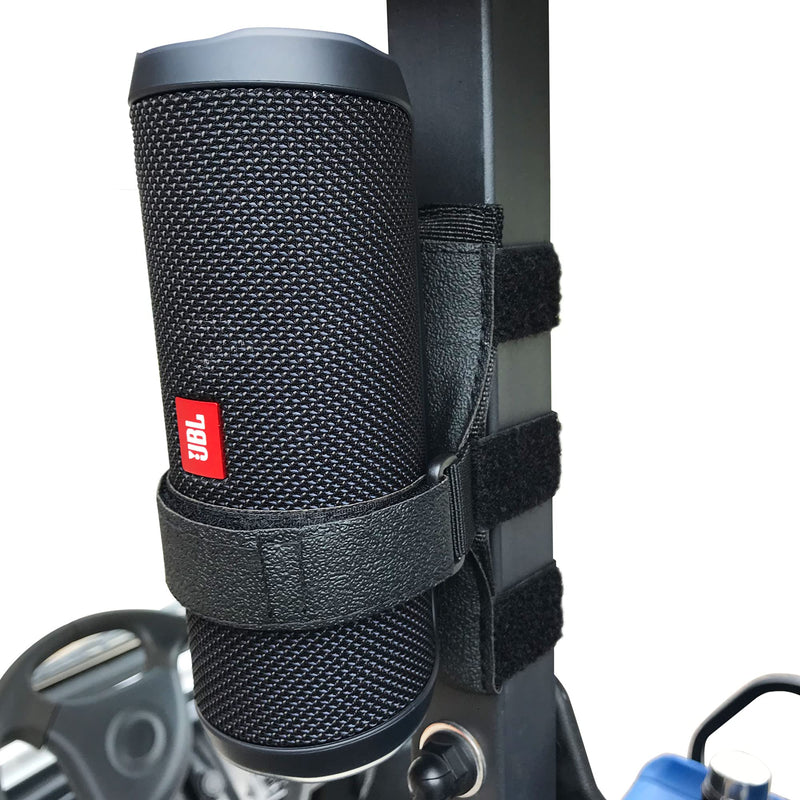 HomeMount Portable Speaker Mount for Golf Cart Accessories - Adjustable Strap Fits Bluetooth Wireless Speaker Strap Attachment to Railing/Cross bar/Frame Black - BeesActive Australia