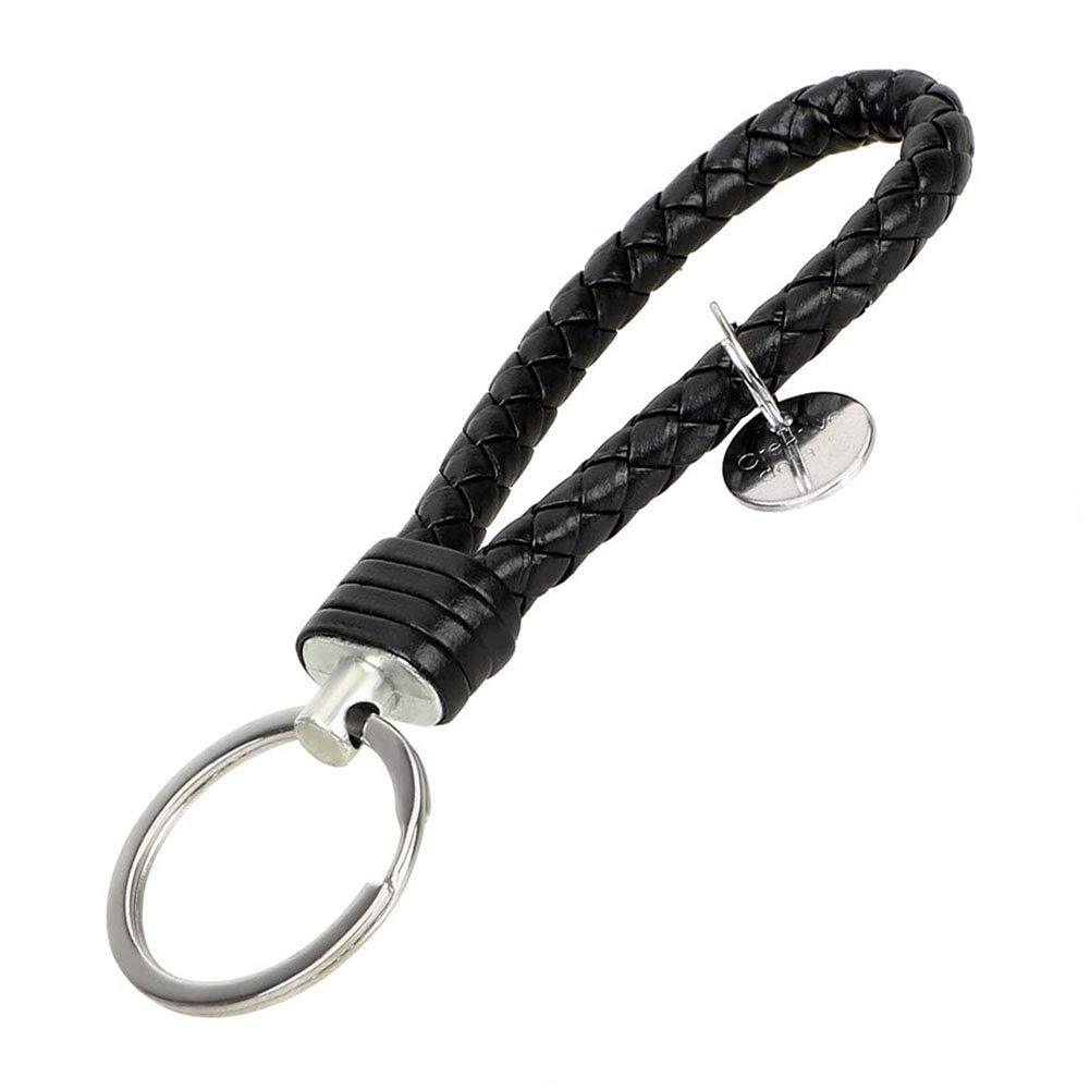 Beuya Handwoven Leather Keychains, Leather Weaving Lanyards Key Ring, Key Chain for Women and Men Black - BeesActive Australia