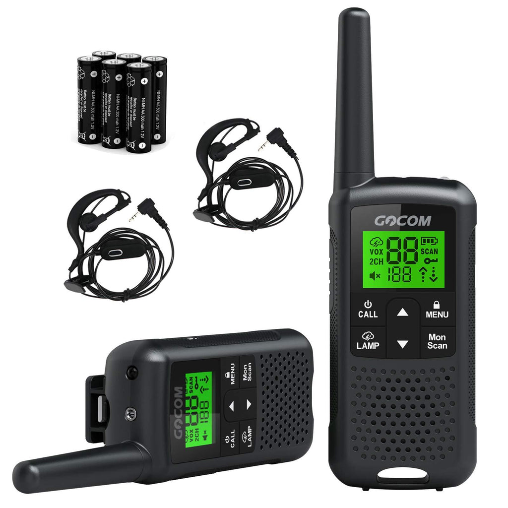 [AUSTRALIA] - GOCOM G200 Family Radio Service (FRS) Walkie Talkies for Adults, Long Range Two Way Radios Rechargeable 22 CH NOAA VOX Scan Flashlight Frequency Range:462.55-462.725MHz,467.5625-467.7125MHz UHF 
