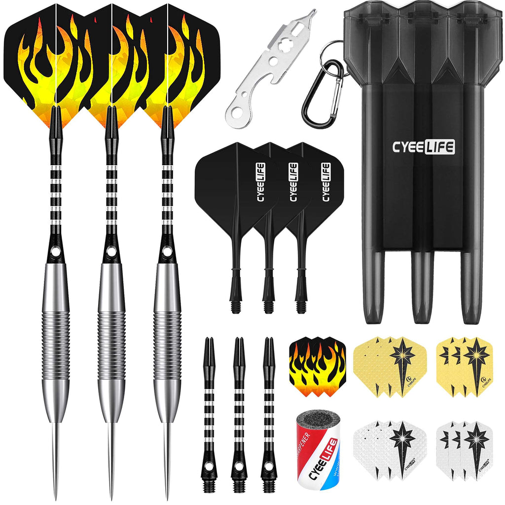 CyeeLife 90% Tungsten Steel tip Darts 21/23/26/28/30g with Carrying Case,Aluminum shafts+Tool+Sharpener+PET Flights,Professional Dart Set 30.0 Grams - BeesActive Australia