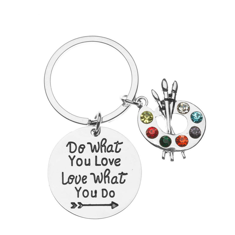 Sportybella Artist Paint Palette and Brush Charm Pendant Keychain, Do What You Love Painters Jewelry Gift for Women, Teens & Girls - BeesActive Australia