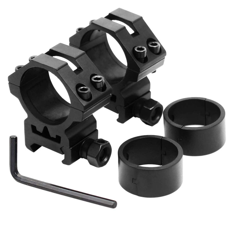 West Lake Scope Rings 1 Inch 30mm Low Profile Scope Mounts for Picatinny Weaver Rail (Set of 2), See-Thru Design, Ring Adapter Inserts Included - BeesActive Australia