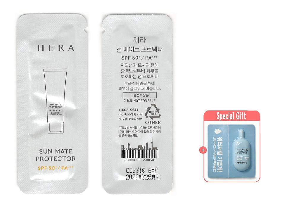 [HERA] 30 X HERA SUN MATE PROTECTOR SPF50+/PA+++ Sample Sachets Trial, Amore Hera Daily sun care effectively protects skin from UV rays and harmful city environment and makes skin younger-looking - BeesActive Australia