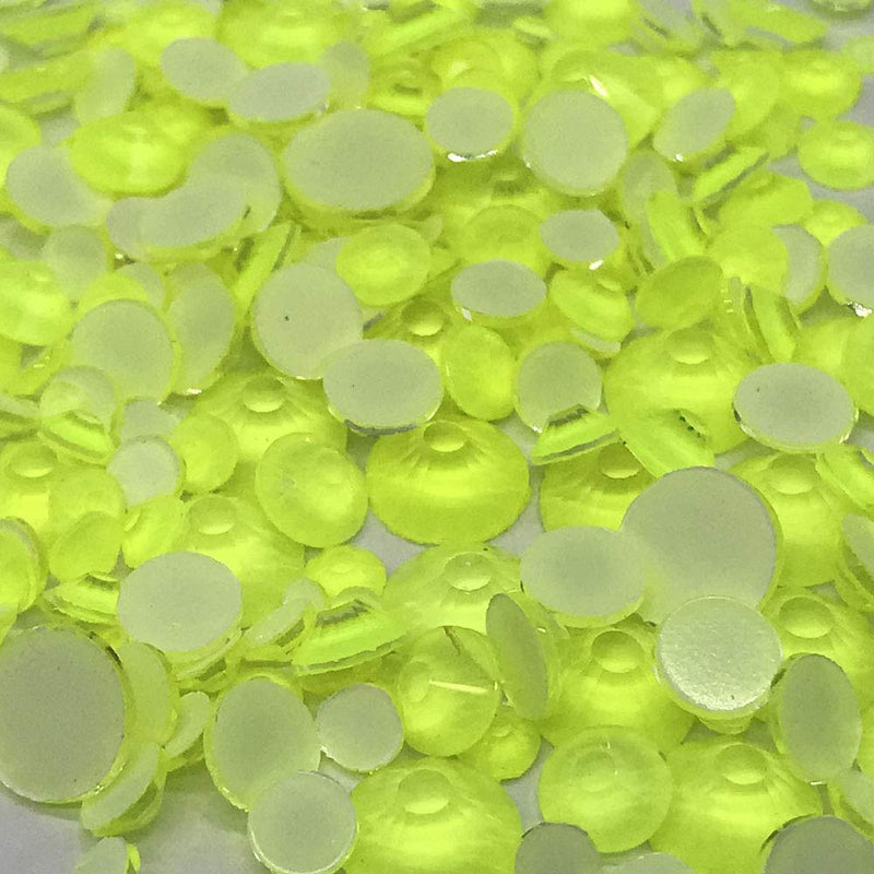 450 pcs 2mm - 6mm top Quality Glass Neon Yellow Round Nail Art Mixed Flatbacks Rhinestones Gems Mix Size [by belle one belle] - BeesActive Australia