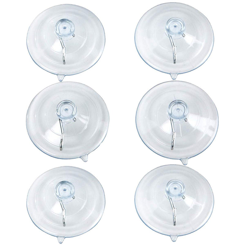 BEADNOVA Suction Cup Hooks 2.5 Inches Suction Cups with Hooks Suction Cup Hook for Window Glass Wall (6 Packs) 6pcs - BeesActive Australia