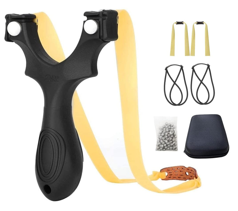 Professional Outdoor Hunting Slingshot Kit Military-Grade Nylon Composite Handle with 2 Flat Band + 2 Rubber Tube - BeesActive Australia