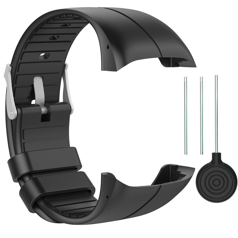 QGHXO Band for Polar M400/M430, Soft Adjustable Silicone Replacement Wrist Watch Band for Polar M400/M430 Watch Black - BeesActive Australia