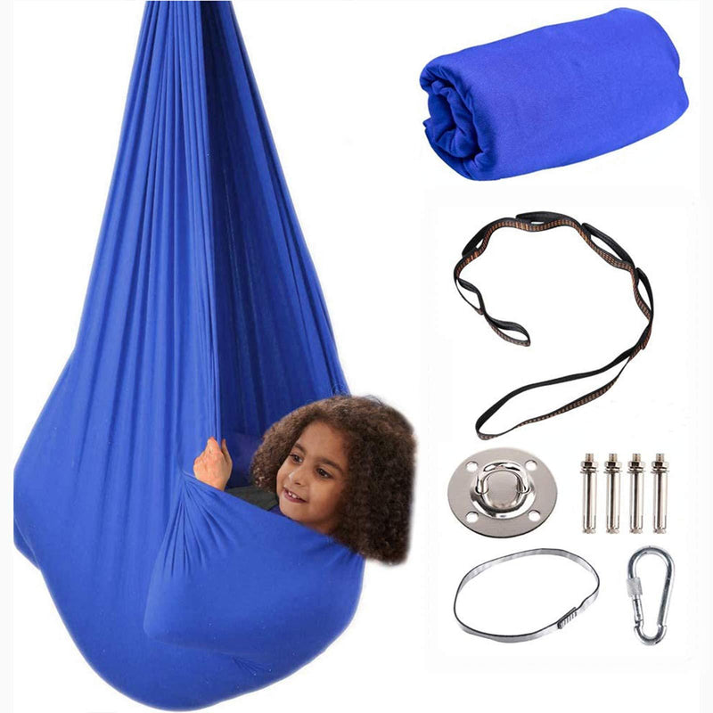 Therapy Swing for Kids with Special Needs (Hardware Included) Snuggle Swing Cuddle Indoor Outdoor Adjustable Hammock for Children with Autism, ADHD, Aspergers, Sensory Integration Blue-1 - BeesActive Australia