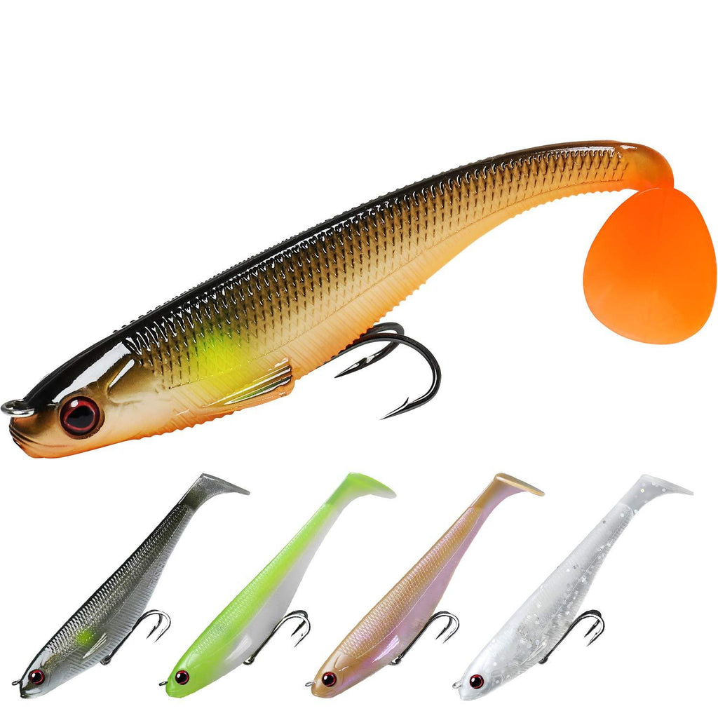 [AUSTRALIA] - TRUSCEND Power Soft Fishing Lures Pre-Rigged BKK Hook, Japan Formula, Slow Sinking, Swimming, Jerking, Freshwater or Saltwater Swimmer for Bass Trout Pike Fishing Fishing Gifts for Men A1-3.5in,5pcs 
