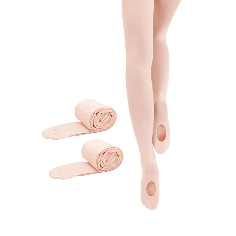 2 Pairs Girls' Ultra Soft Pro Dance Tights Ballet Transition Daily Student Tights (Toddler/Little Kid/Big Kid) 11-13 Years Ballet Pink 2 Pairs - BeesActive Australia