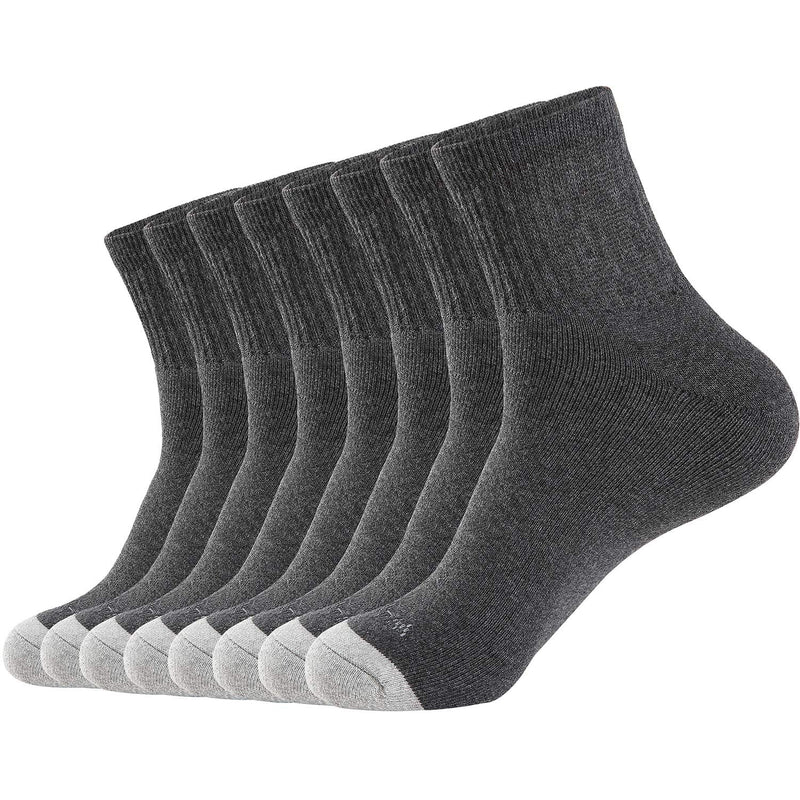 WANDER Men's Athletic Ankle Socks 3-8 Pairs Thick Cushion Running Socks for Men&Women Cotton Socks 7-9/9-12/12-15 8 Pair Dark Grey 12-15 - BeesActive Australia