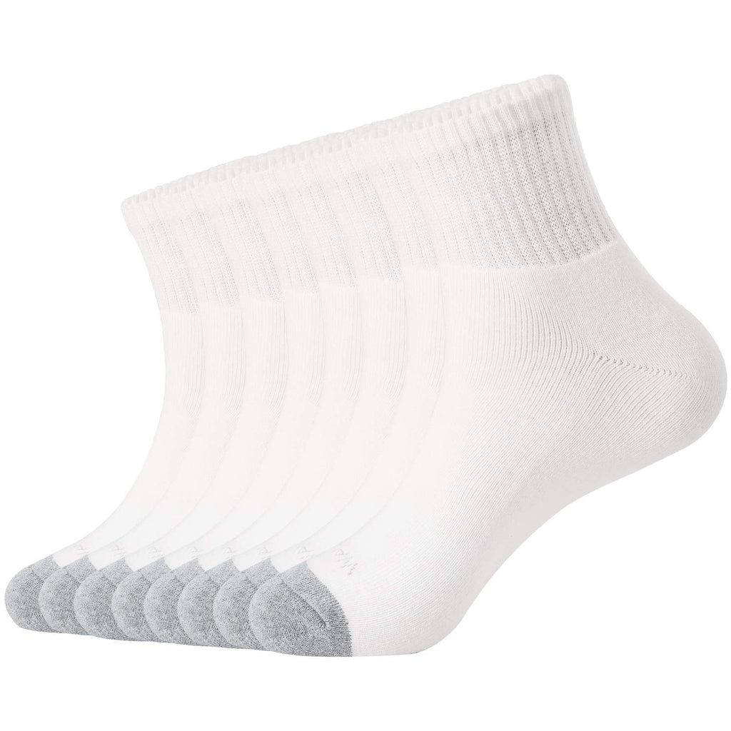 WANDER Men's Athletic Ankle Socks 3-8 Pairs Thick Cushion Running Socks for Men&Women Cotton Socks 7-9/9-12/12-15 8 Pair A-white 12-15 - BeesActive Australia