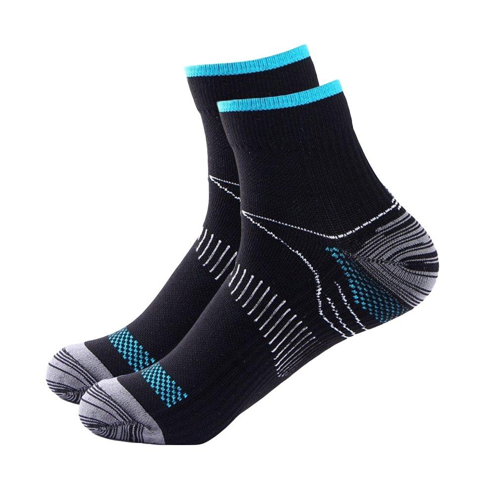 [AUSTRALIA] - Bcurb Foot Compression Socks Arch Support Low Cut Ankle Support For Plantar Fasciitis Heel Spurs Pain Relief Black/Blue/Grey Large-X-Large 