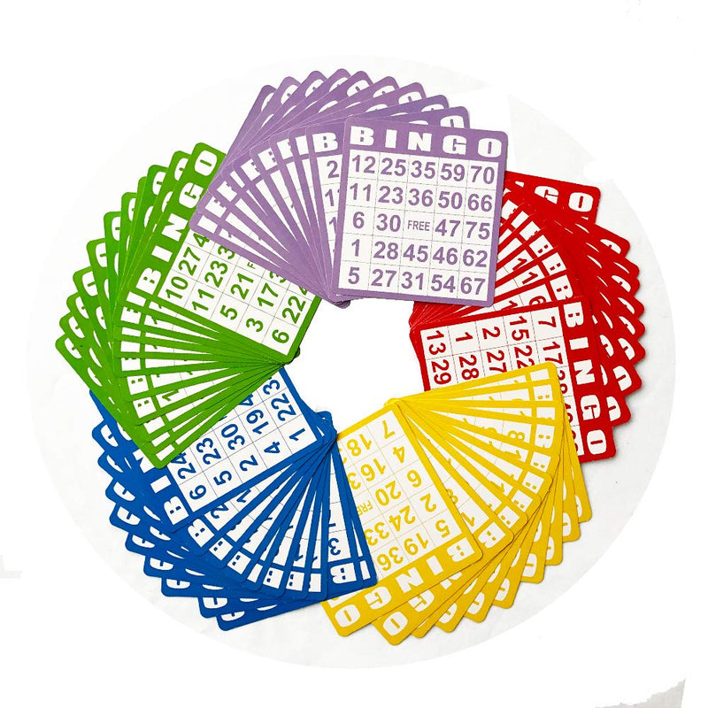 Yuanhe Bingo Paper Game Cards 50 Bingo Cards in Mixed Colors - BeesActive Australia