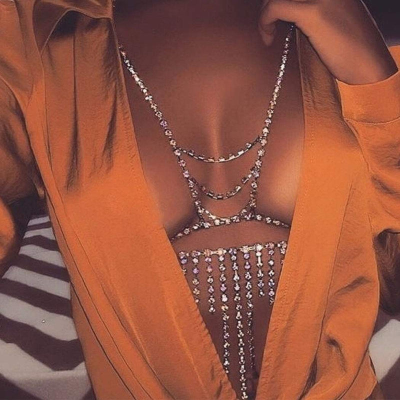 Simsly Belly Bikini Body Chain Tassel Party Waist Chain Body Jewelry for Women and Girls. (Gold) - BeesActive Australia