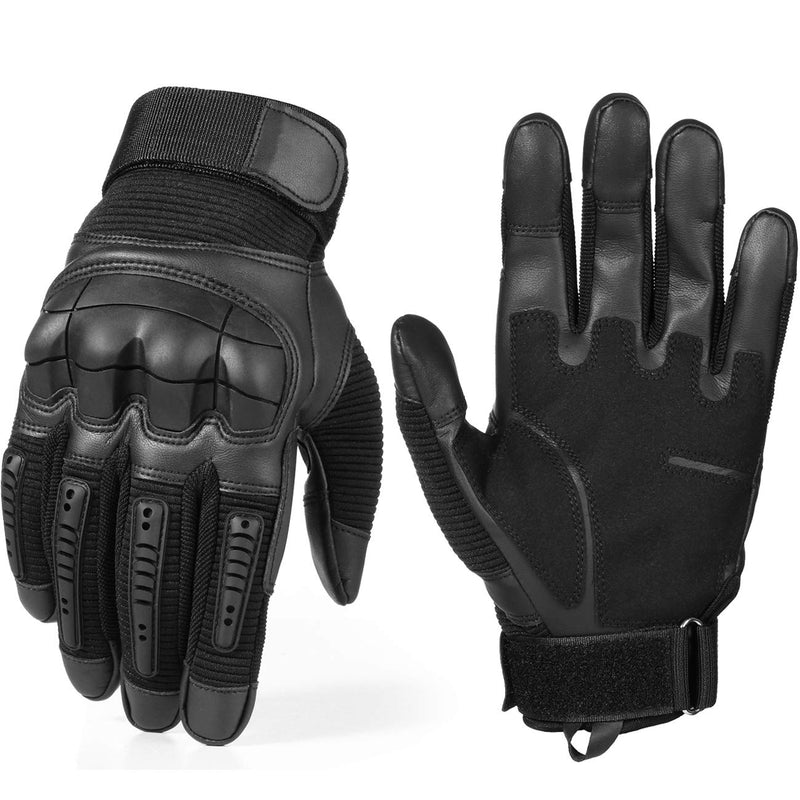 [AUSTRALIA] - AXBXCX Motorcycle Gloves Touch Screen Gloves Full Finger Gloves for Men Black Medium 