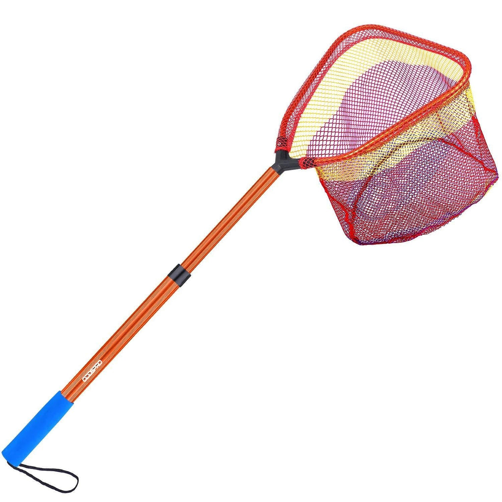 [AUSTRALIA] - ODDSPRO Kids Fishing Net with Telescopic Pole Handle - Lightweight Aluminum and Nylon Landing Net for Catch and Release or Butterfly Net Orange 1 pack 