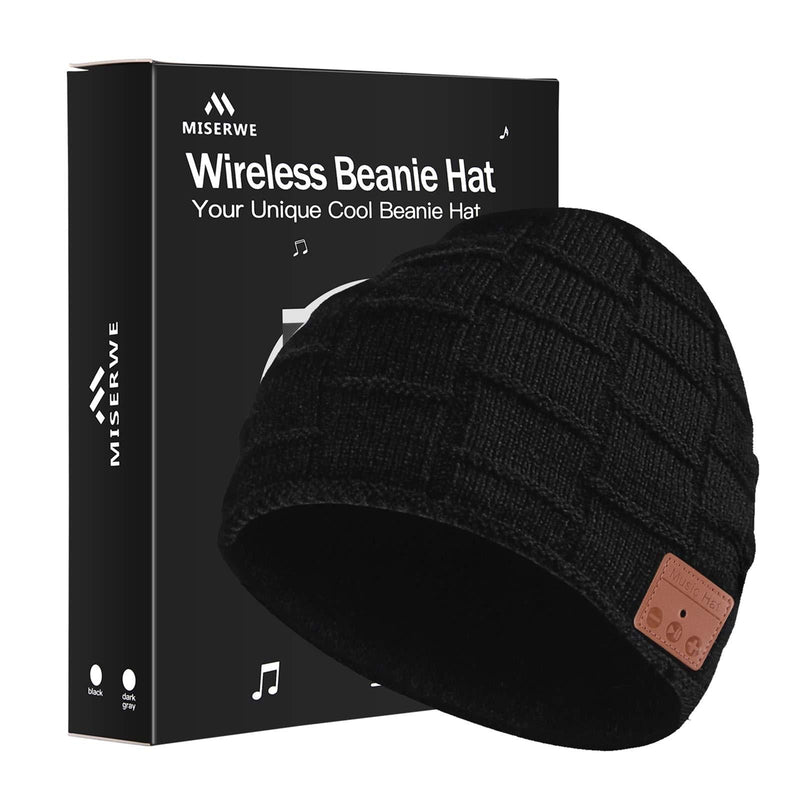 Miserwe Wireless Beanie Wireless 5.0 Speaker Headphone Beanie Hat,Mens Gifts, Christmas Electronic Gifts for Men/Women Black - BeesActive Australia