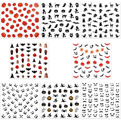 URATOT 16 Sheets Halloween Nail Decals Stickers Art Self-Adhesive Stickers for Halloween Party Nail Salon - BeesActive Australia