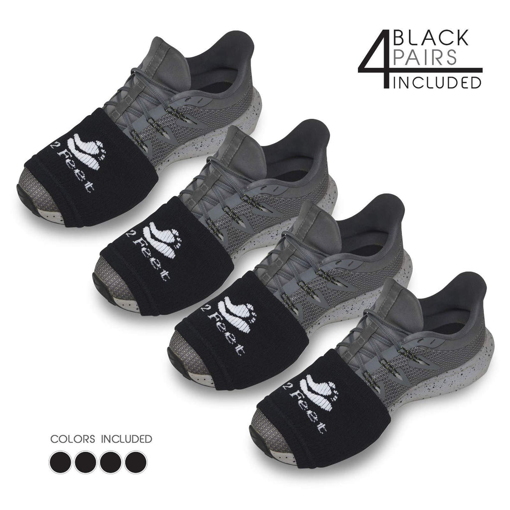 [AUSTRALIA] - 2 FEET Socks for Dancing on Smooth Floors, Dance Socks Over Sneakers, Smooth Pivots and Turns to Dance with Style on Wood Floors, Protect Knees | 4 Pairs Pack BLACK, BLACK, BLACK, BLACK 