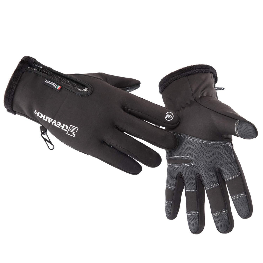 [AUSTRALIA] - GORELOX Winter Warm Gloves,Touchscreen Cold Weather Driving Gloves Windproof Anti-Slip Sports Gloves for Cycling Running Skiing Hiking Climbing,Men ＆ Women black Medium 