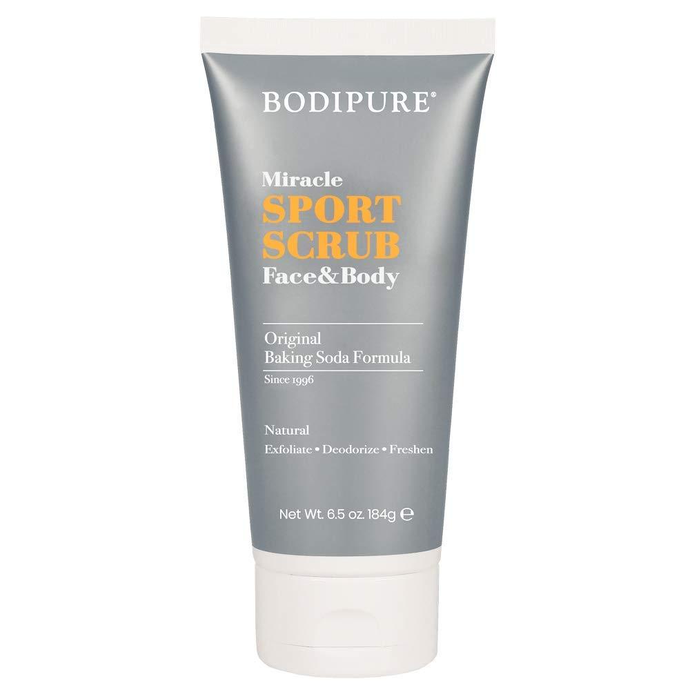 BODIPURE Daily Natural Exfoliating Face and Body Miracle Sports Scrub for Sensitive Skin – Moisturizing and Deodorizing with Baking Soda– 6.5 oz. - BeesActive Australia