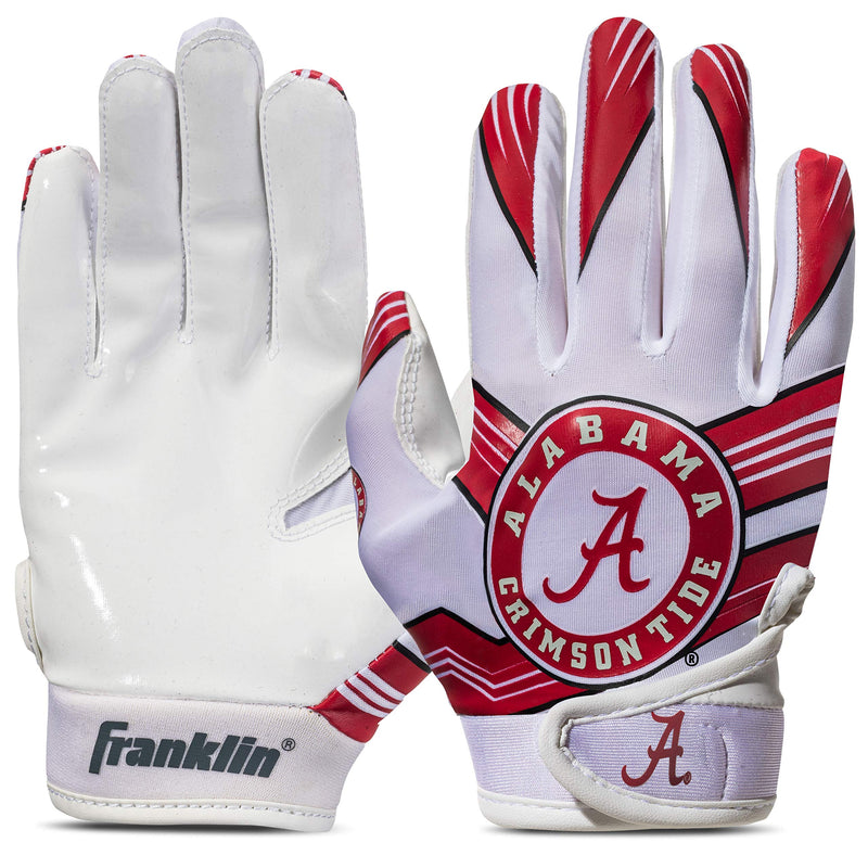 Franklin Sports Youth NCAA Football Receiver Gloves - Receiver Gloves for Kids - NCAA Team Logos and Silicone Palm - Youth Pair - Great for Games & Costumes Alabama Crimson Tide - BeesActive Australia